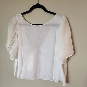 Club Monaco White Silk Tie Back Blouse